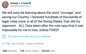 Donald Trump - bad loser (Tweet example)