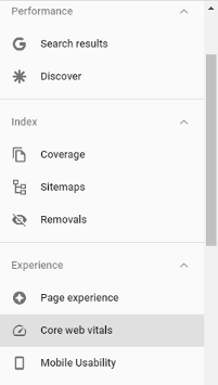 Core Web Vitals in Google Search Console