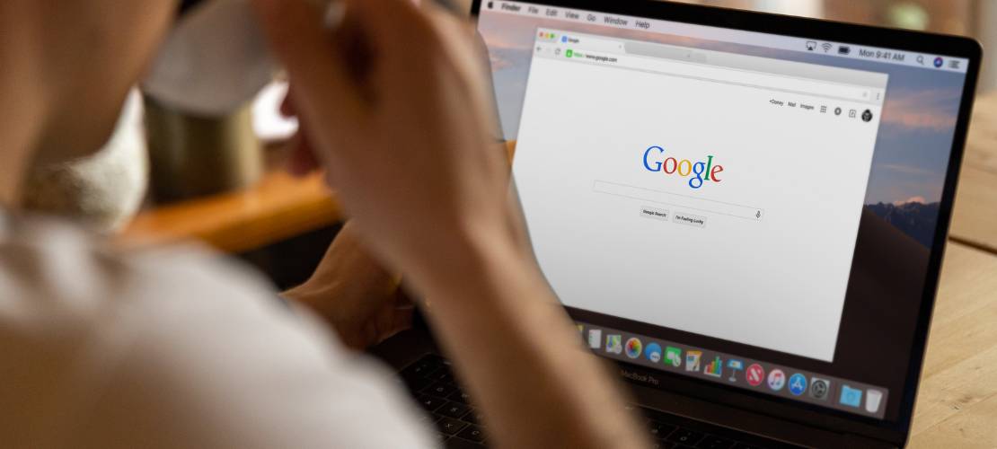 Laptop with Google on screen
