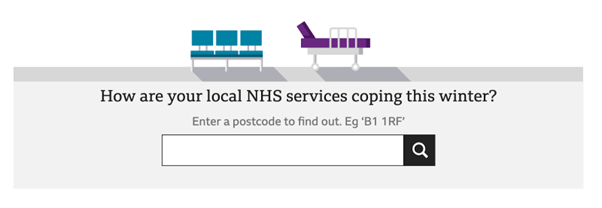 NHS local services tool